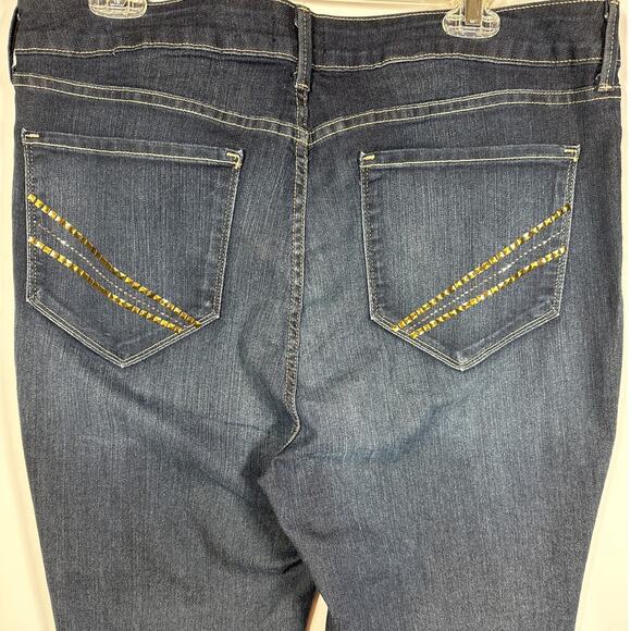 NYDJ Barbara Bootcut Denim Jeans Size 16 Embellished Pockets Dark Wash - Picture 6 of 11